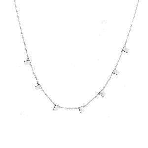 7 square charm necklace  Minimalist necklace  Dainty necklace  Layering